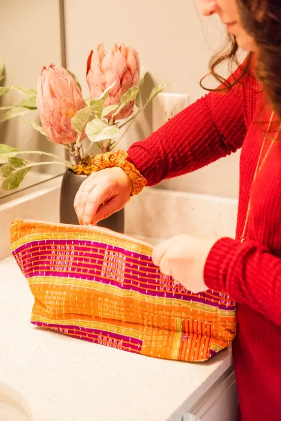 Kantha Cosmetic Bag | Extra Large