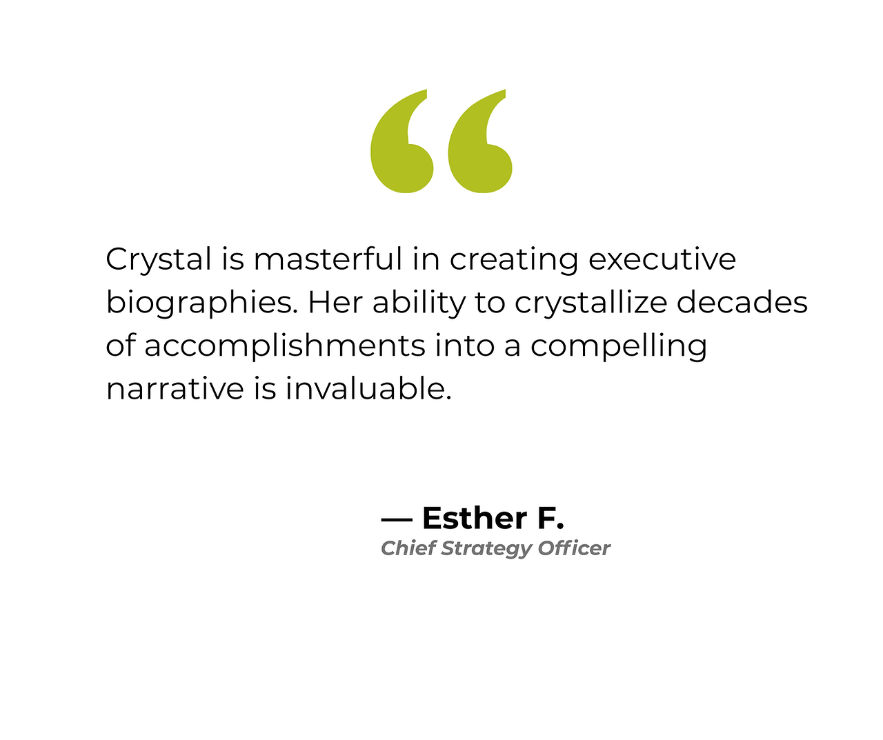 A collection of four client testimonials highlighting successful résumé writing, executive biography development, and career branding services provided through Write to Success. Clients describe increased recruiter interest, career advancement, compelling executive biographies, and confidence in the investment.