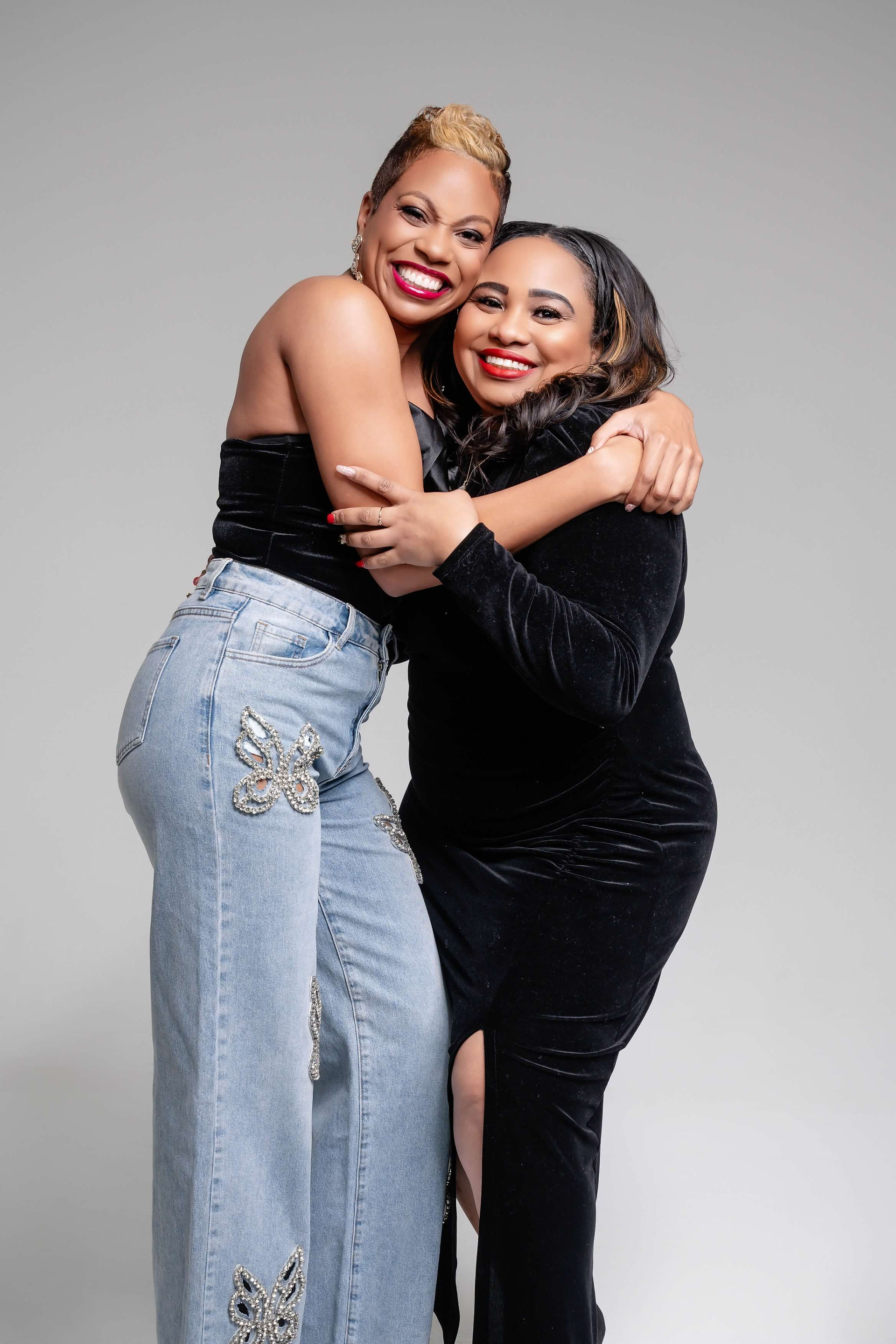 Crystal Marshall embracing her best friend, Faith Lane.