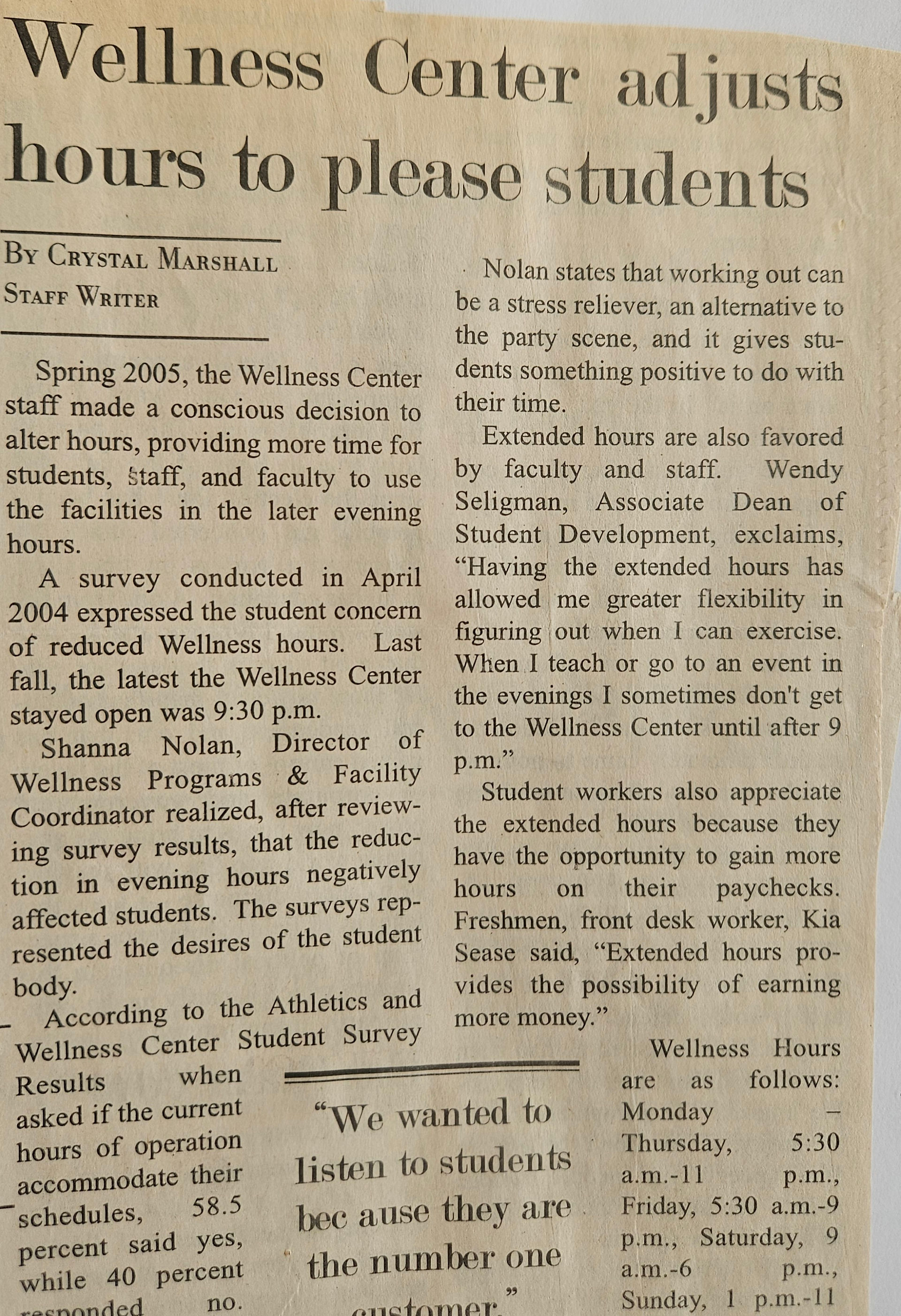 College newspaper clippings showing sports articles written by Crystal Marshall as a Staff Writer at Earlham College