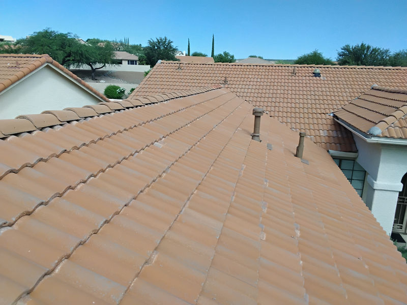 Tile roof repair on a Tucson home
