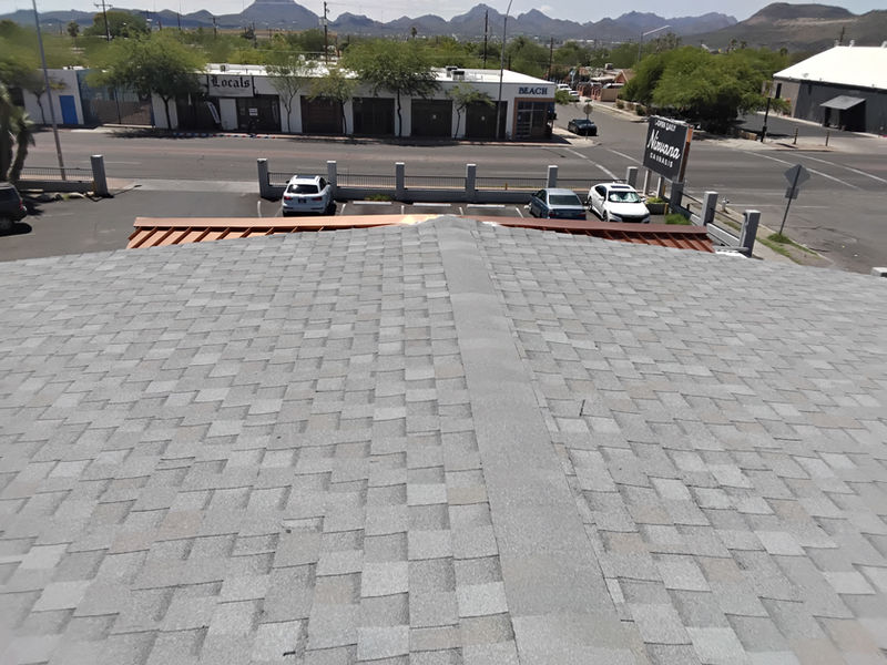 Shingle roof replacement overlooking the Tucson mountains