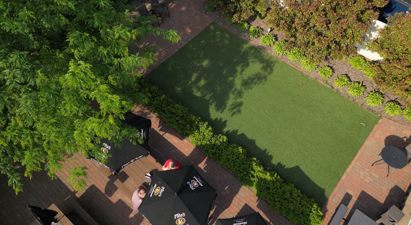 outdoor beer garden at jimmys north star