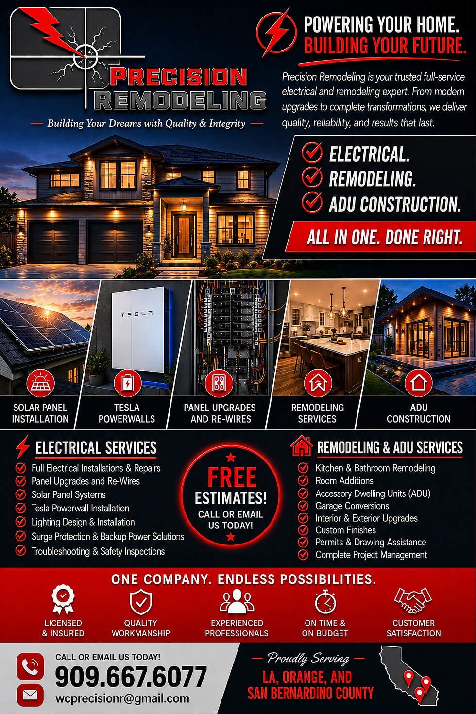 Full precision remodeling marketing flyer