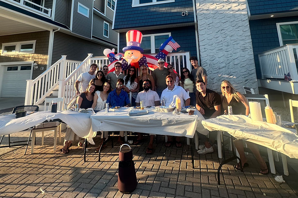 Private hibachi chef catering a backyard party at a beach house in Wildwood, New Jersey