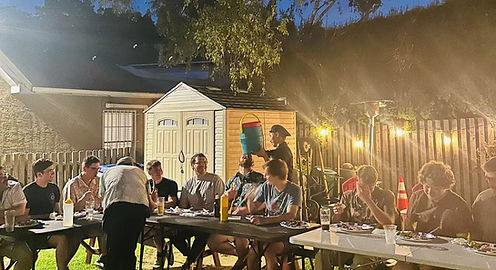 Backyard hibachi dinner party in Newtown PA with private hibachi chef experience