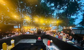 backyard hibachi setup evening NJ catering party