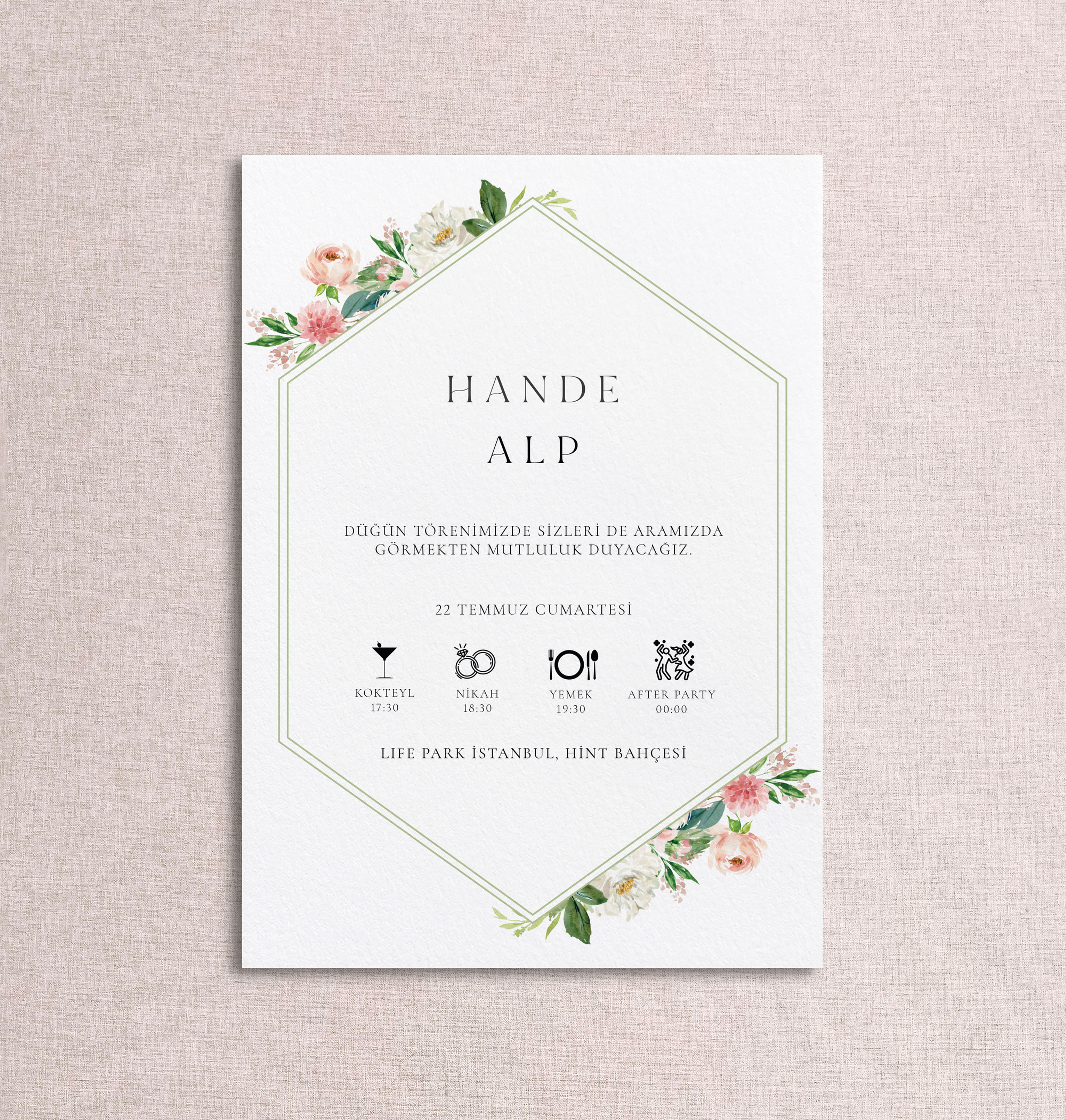 modern düğün davetiyesi