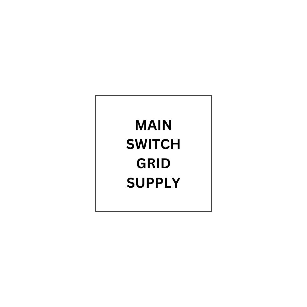 Main switch grid supply 19 x 19mm traffolyte label