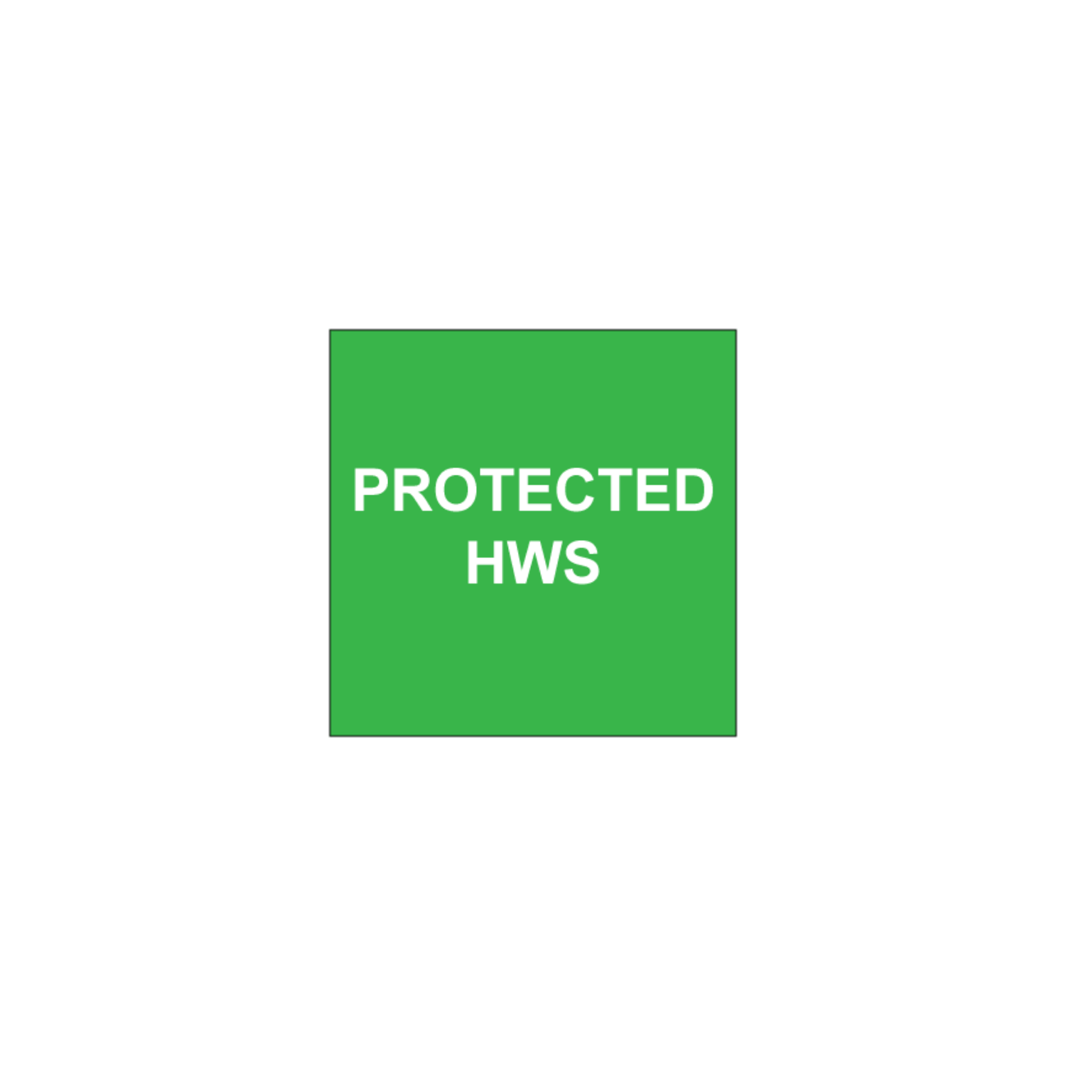 Protected HWS green Label for electrical switchboard identification