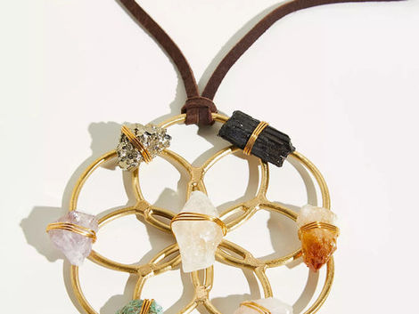 Crystal Grid Pendant Necklace