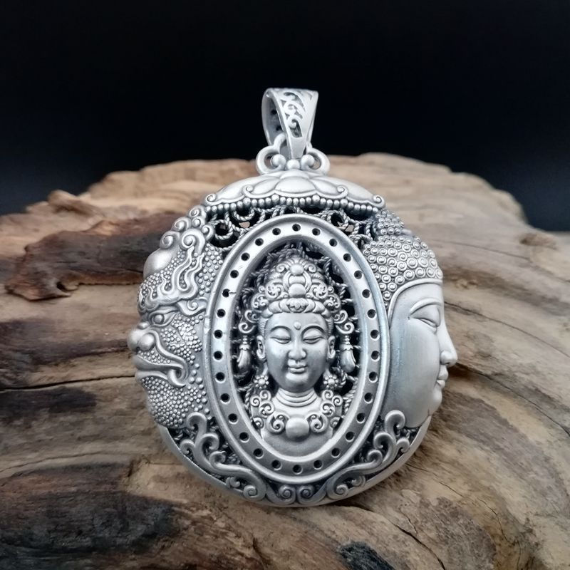 S999 Silver Buddha Harmony Pendant