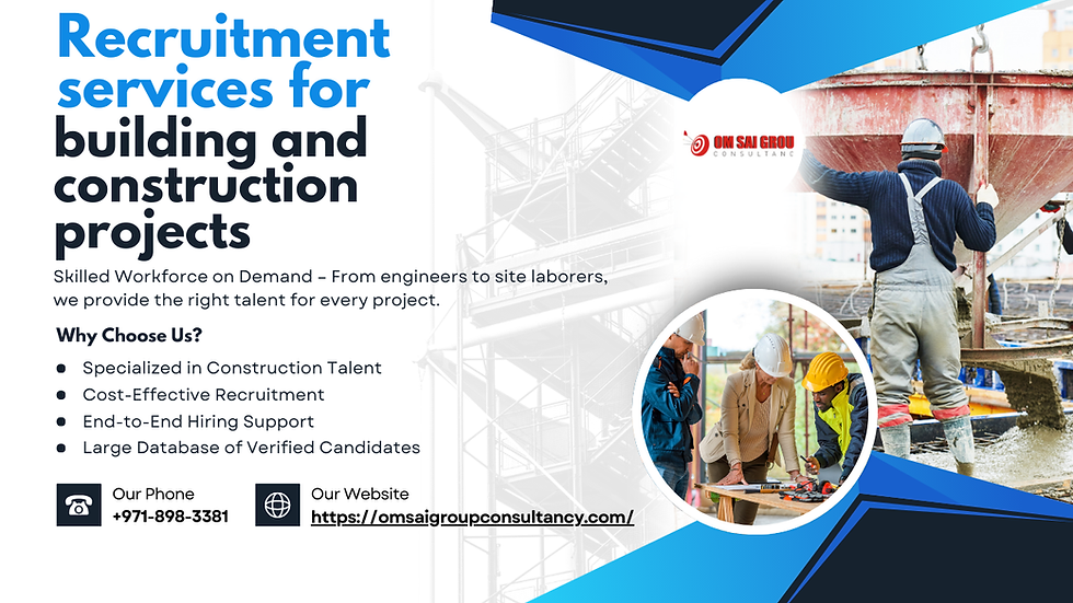 Recruitment services for building and construction projects