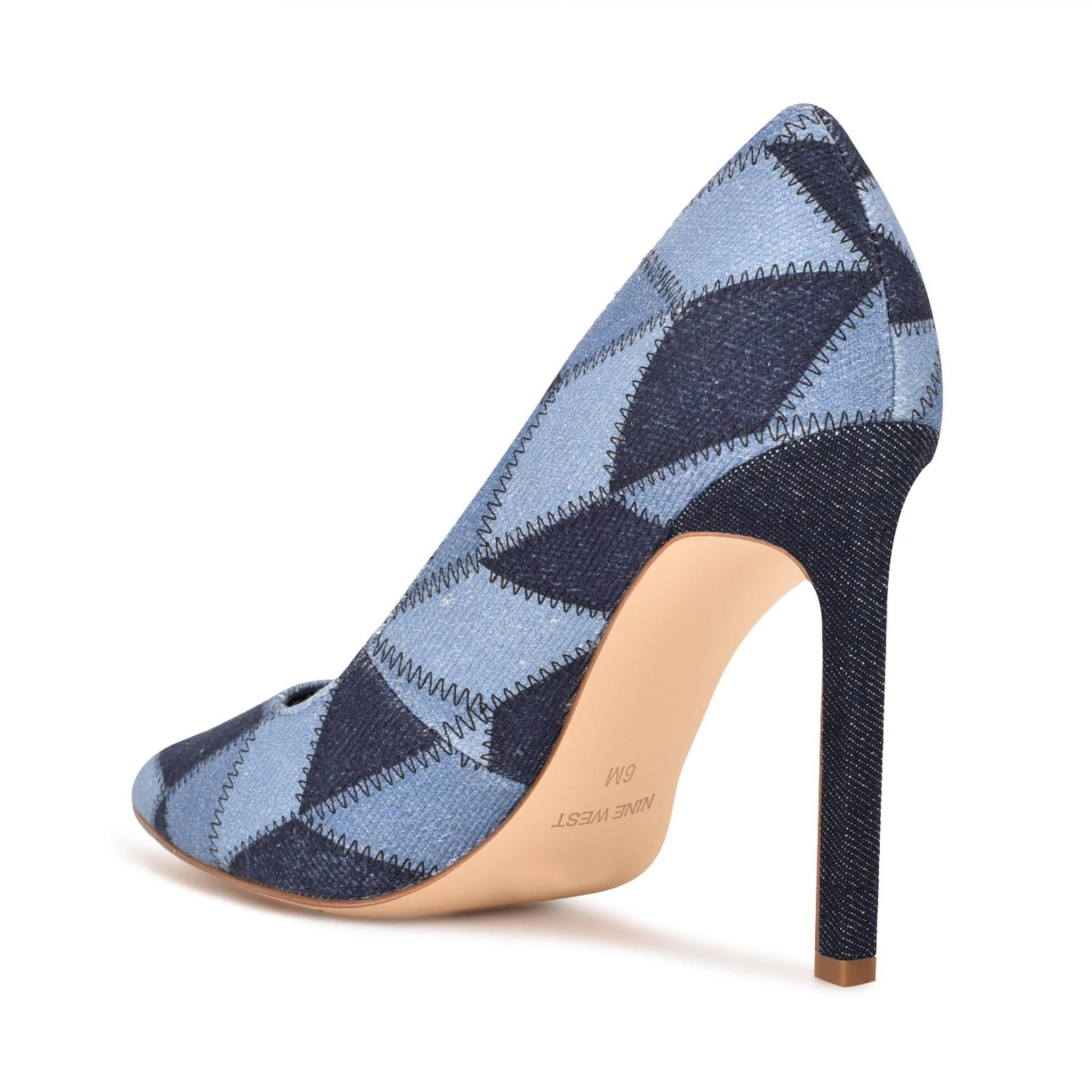 Pumps | Nine West Womens Tatiana Pointy Toe aPumps Denim Patchwork
