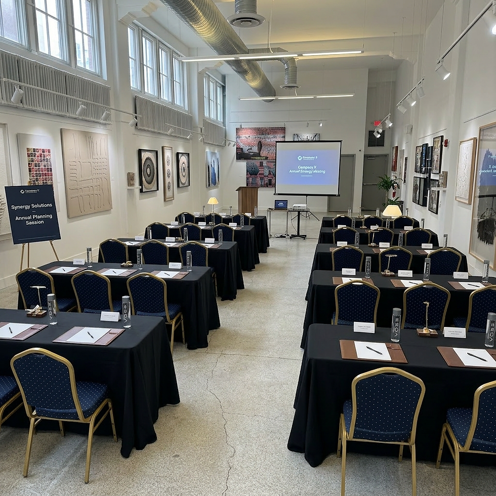Mockup of Walker Hall for a corporate event