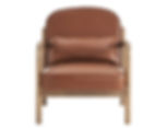 Thumbnail: Fani Accent Chair, Faux Leather in Saddle and Walnut