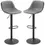 Thumbnail: Bar Stools Set of 2, Swivel Counter Height Bar Stools - Grey