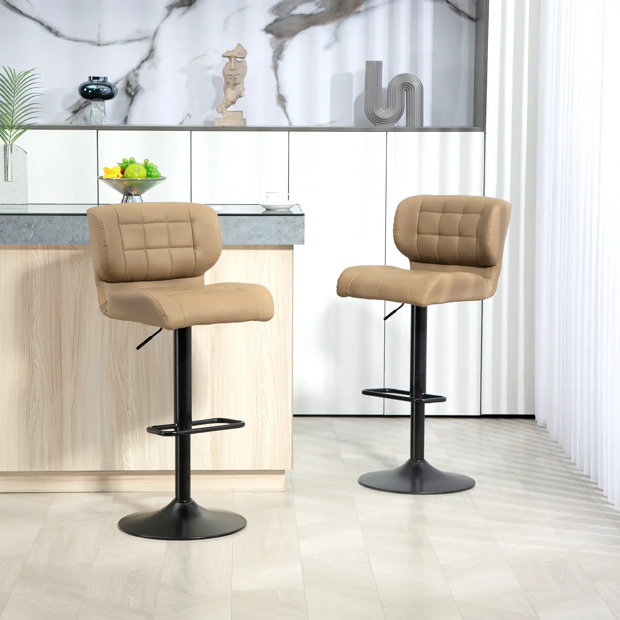 Adjustable Barstools set of 2 - Khaki