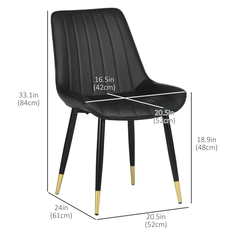 Thumbnail: Modern Kitchen Chair with PU Leather Upholstery and Steel Legs
