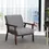 Thumbnail: Armchair, Modern Accent Chair with Wood Legs and Tufting Backrest