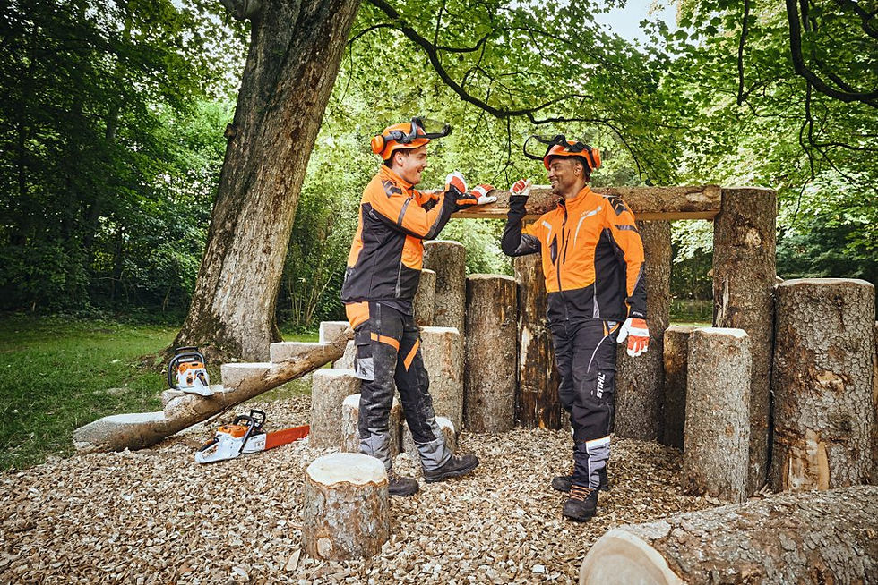 STIHL ADVANCE X-FLEX Trousers in use in forest