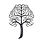 Tree with branching lines forming the canopy, symbolizing growth, knowledge, or connectedness.