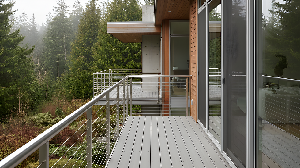 High resolution commercial railing system in multi family home setting, luxury, all alumin