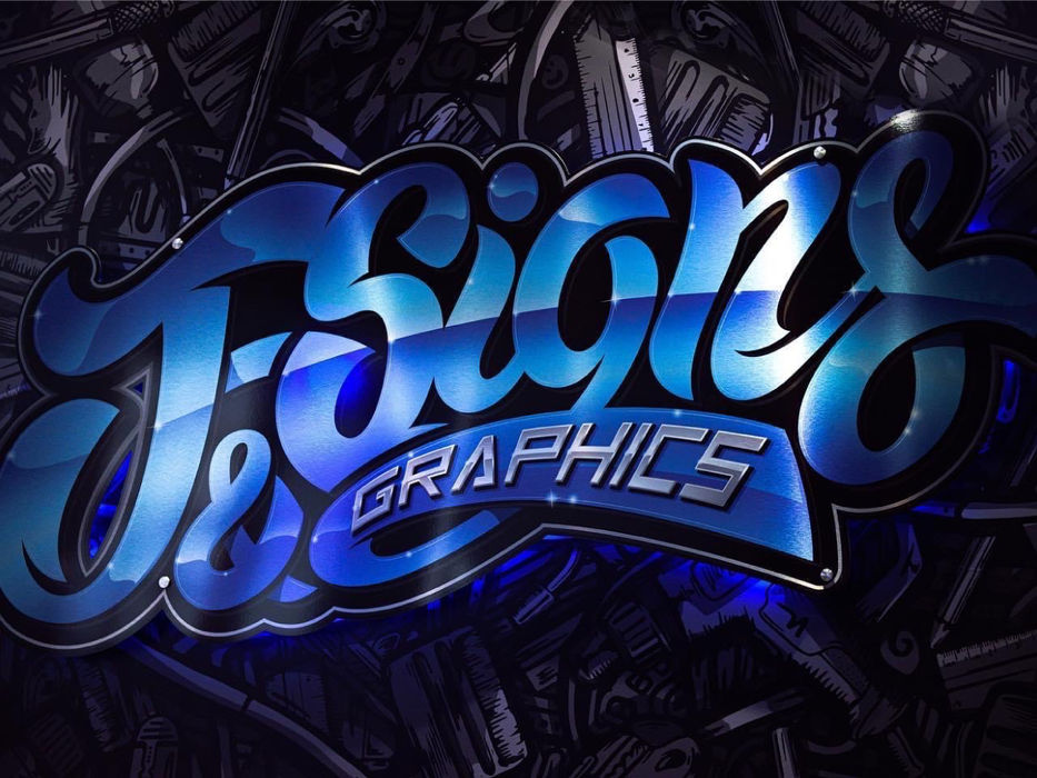 Brushed Aluminum ACM sign with standoffs. LED backlit.