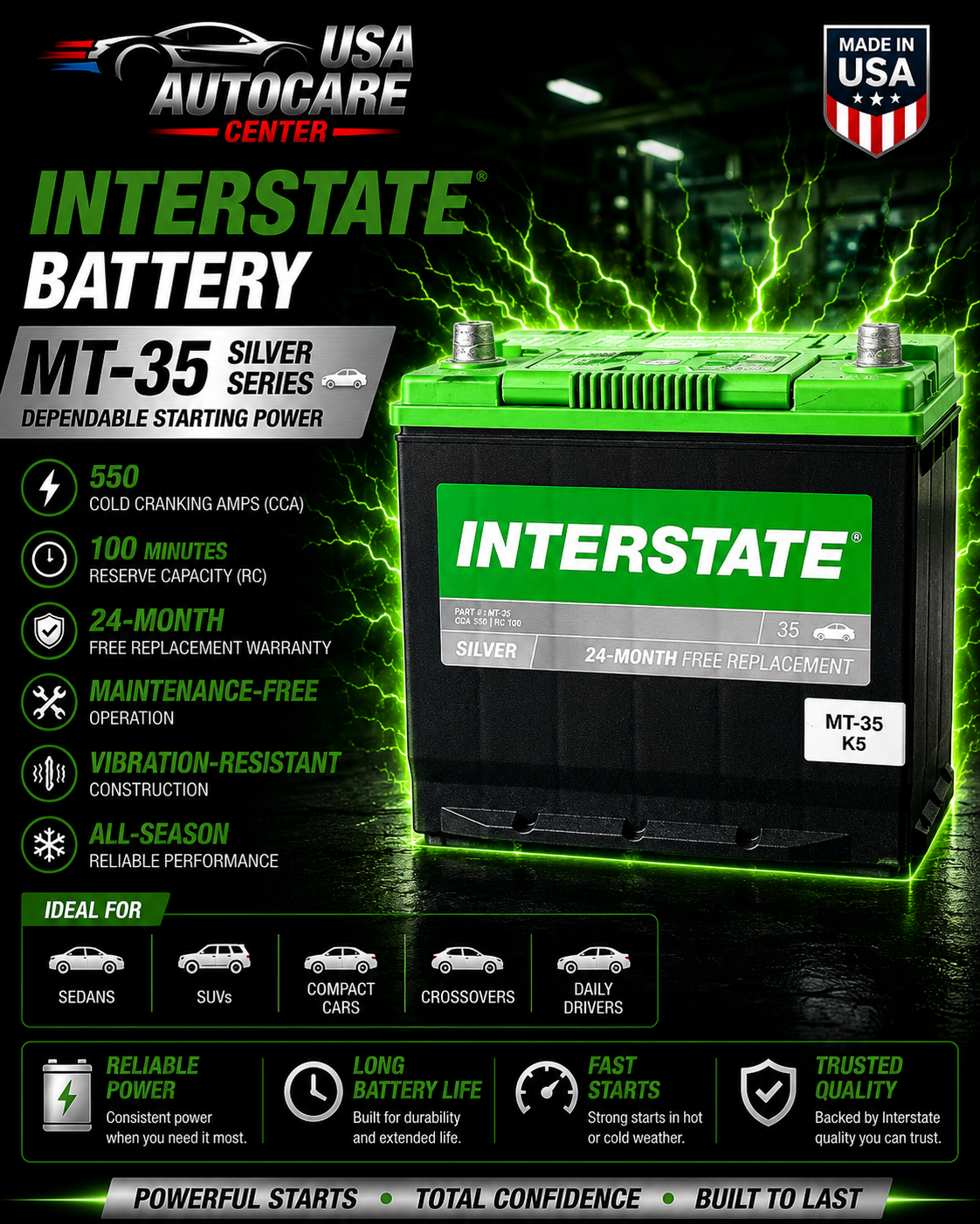 Interstate MT-35 Silver Automotive Battery
