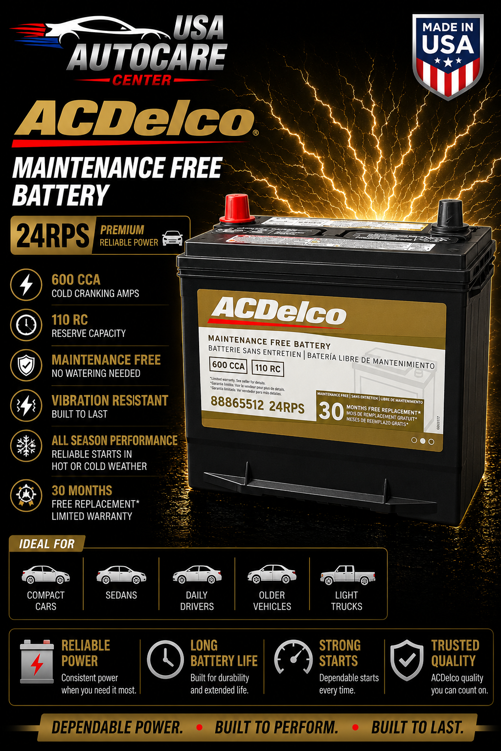 ACDelco 24RPS Maintenance-Free Battery