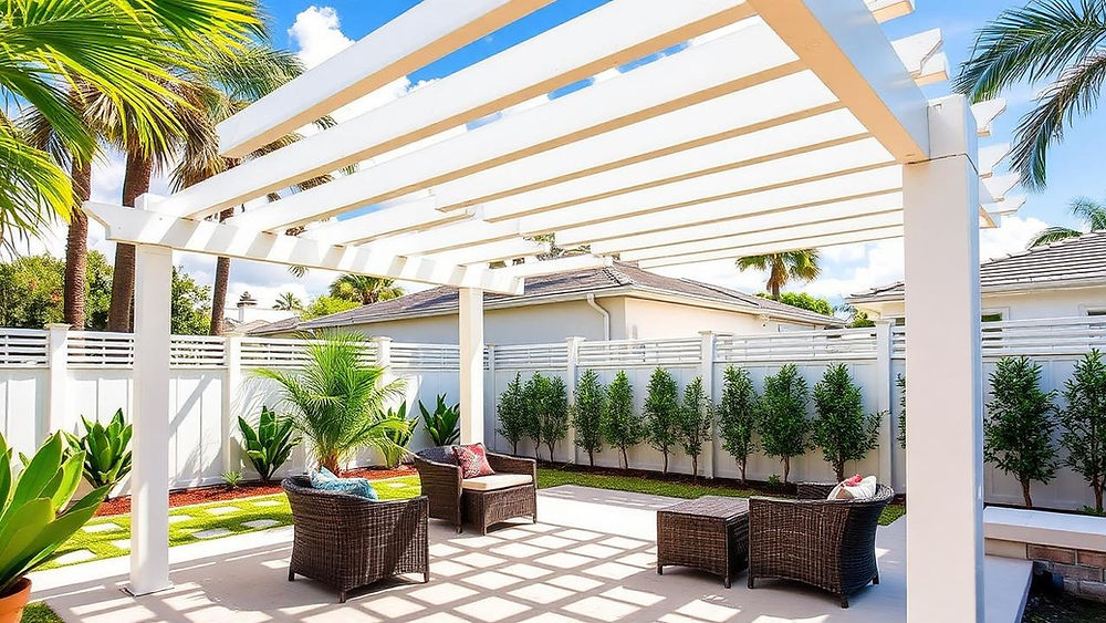 Modern patio fence design | Osuna Fence Supply in Miami