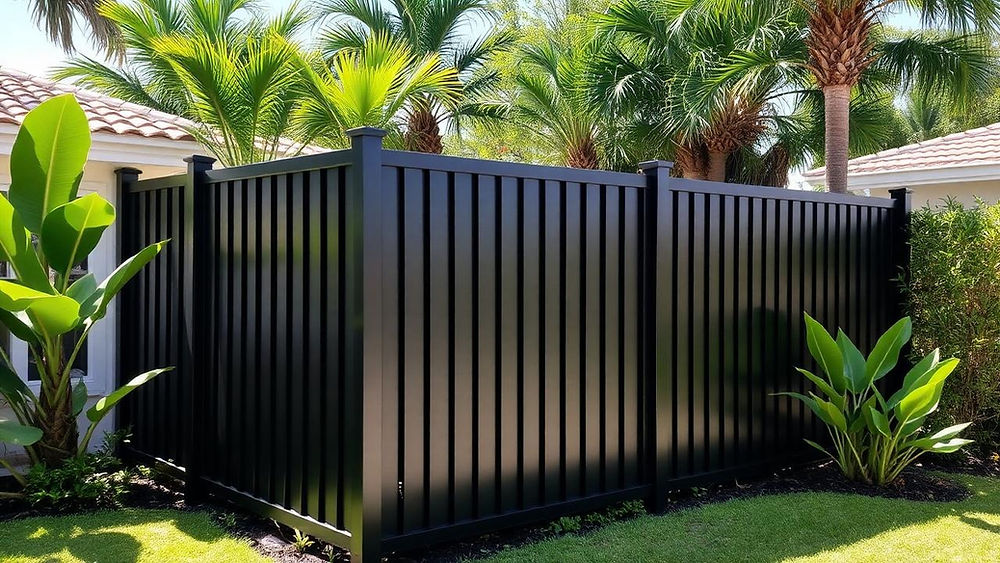 Black metal fence garden | Osuna Fence Supply in Miami