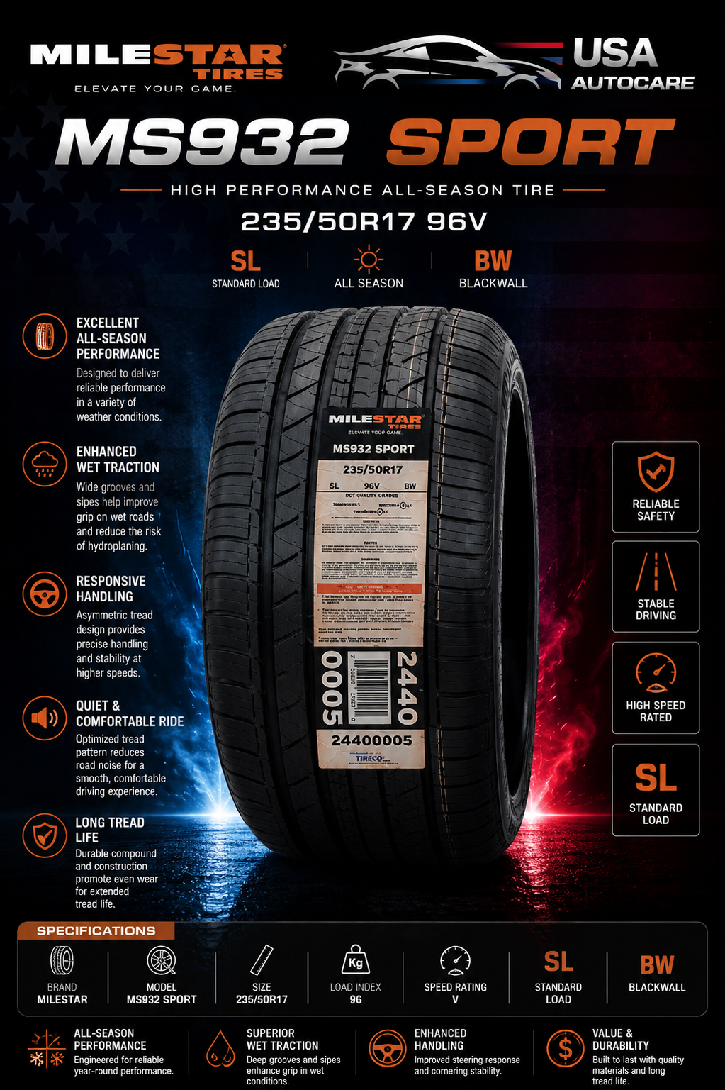 Milestar Patagonia A/T R LT245/75R16 120/116Q All-Terrain Tire