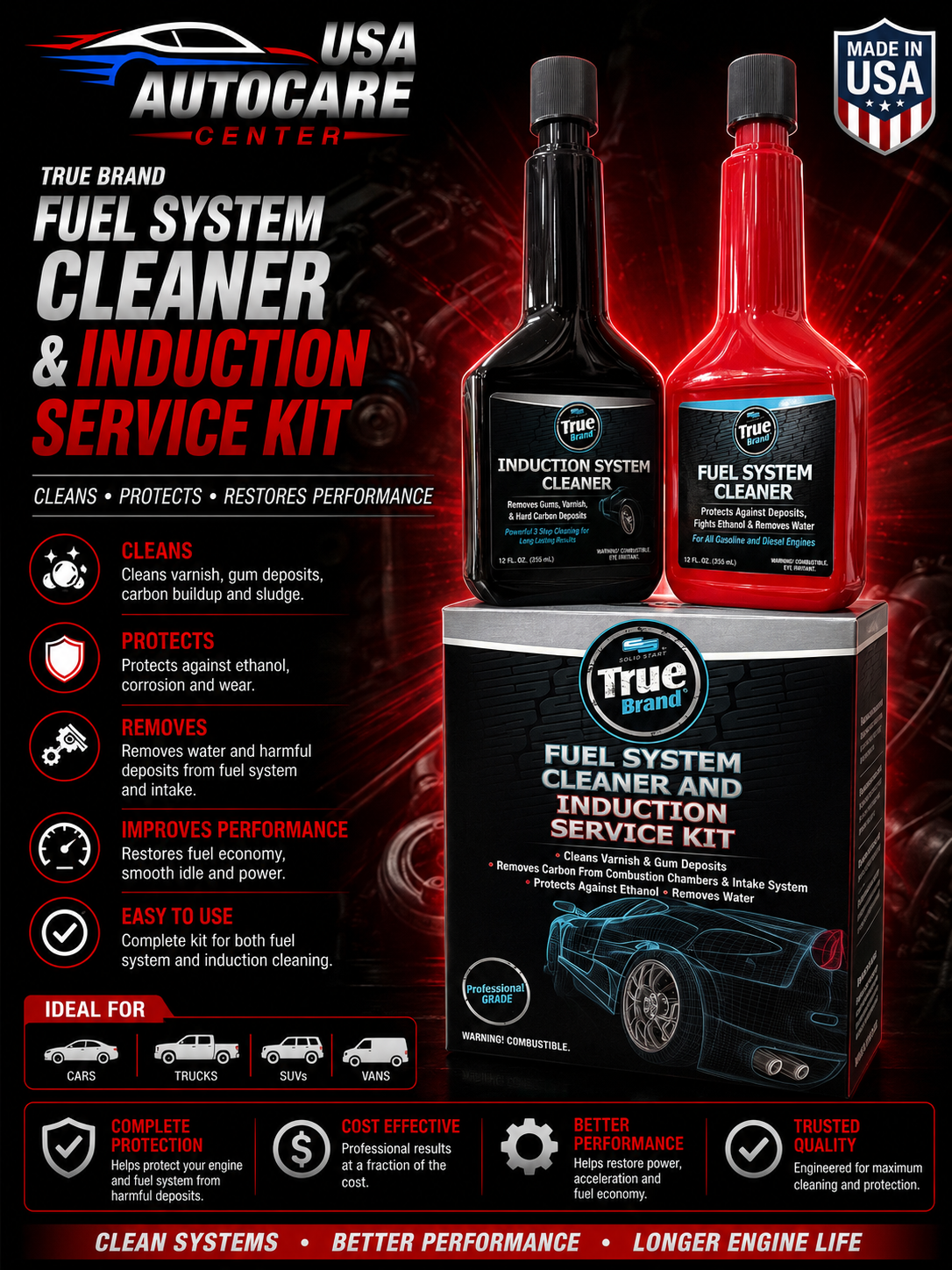 True Brand Fuel System Cleaner & Induction Service Kit