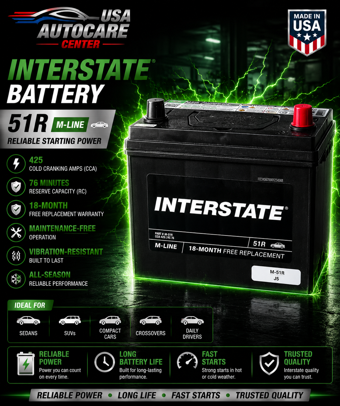 Interstate M-Line 51R Battery