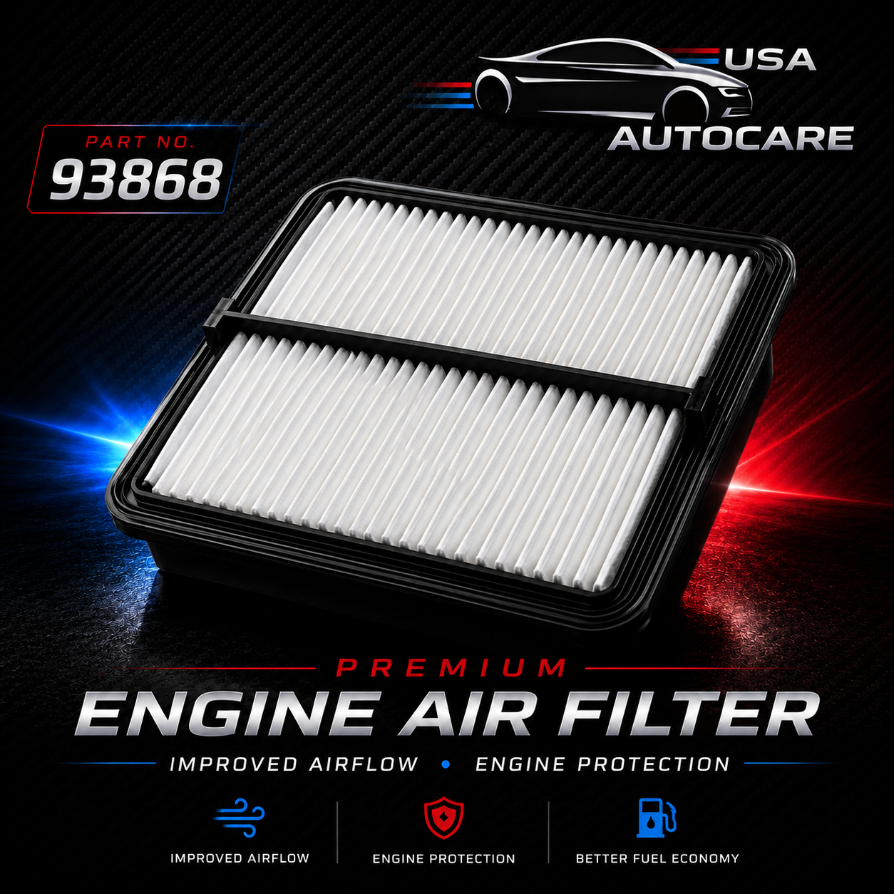 CarQuest Premium Engine Air Filter - Part #93868