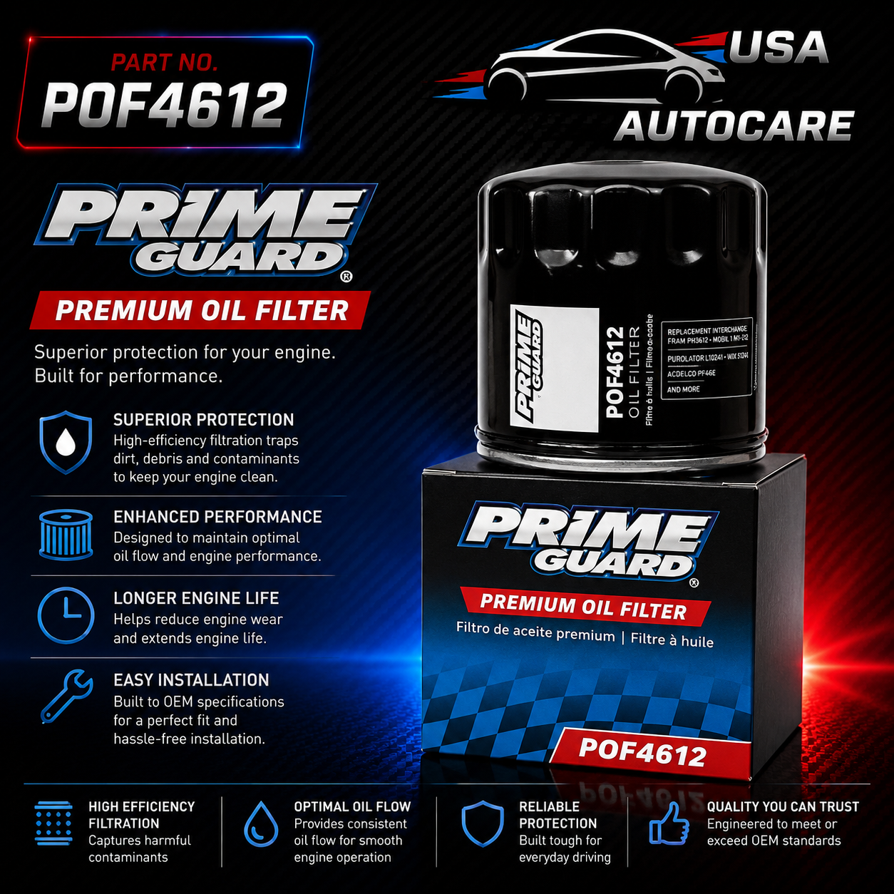 Prime Guard Premium Oil Filter - POF4612