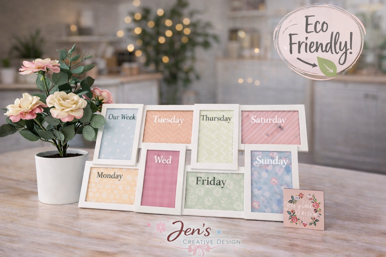 Dry Erase Weekly Picture Frame Organizer + Planner