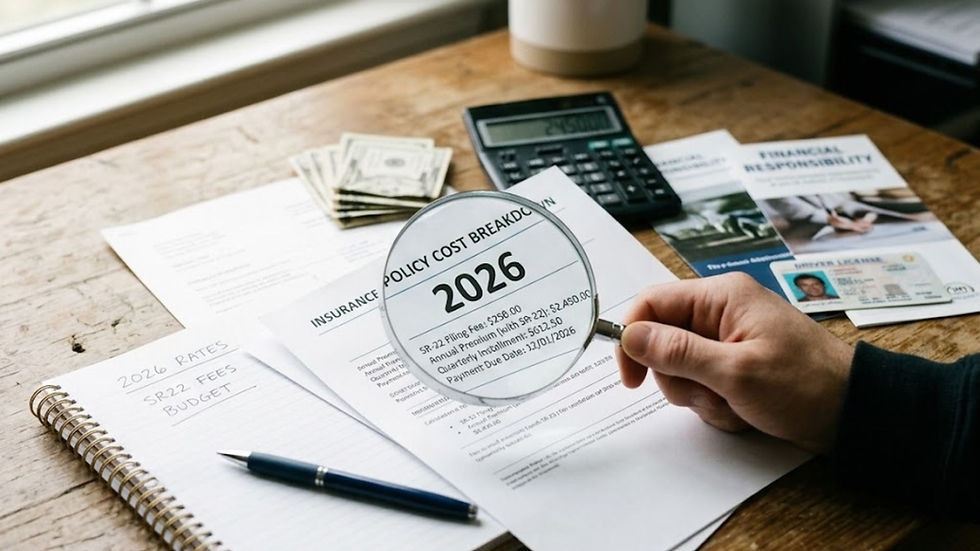 What SR22 Insurance Actually Costs in 2026