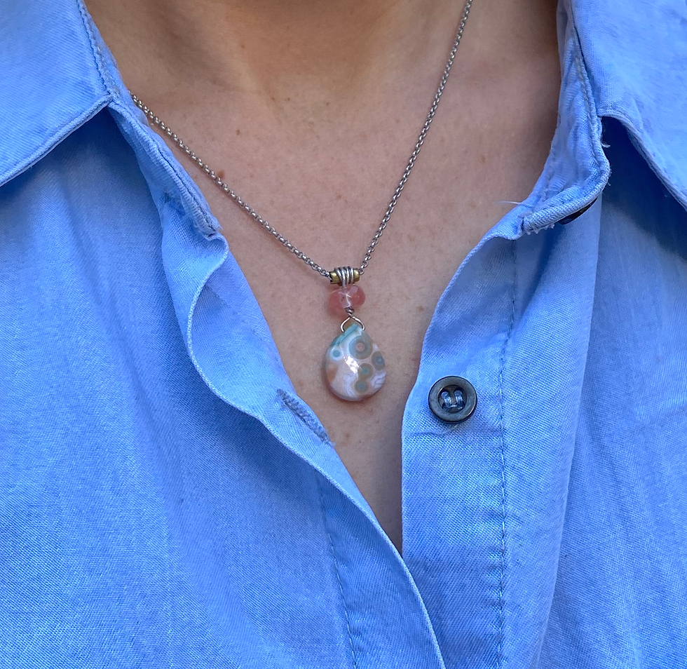 Thumbnail: Watermelon Ocean Jasper Necklace
