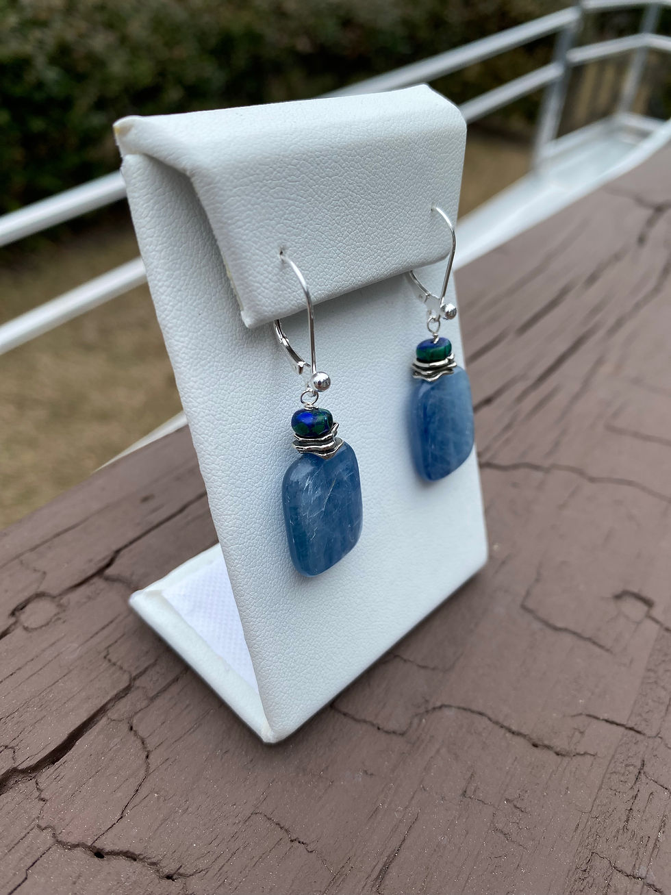 Thumbnail: Kyanite Azurite-Malachite Earrings