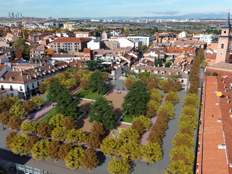 Simulación de cómo se vería la Plaza Mayor de Barajas tras las reformas