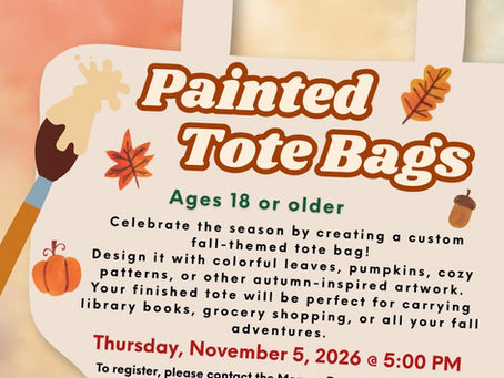 Get Creative This Fall: Painted Tote Bags Workshop at Morrow Library