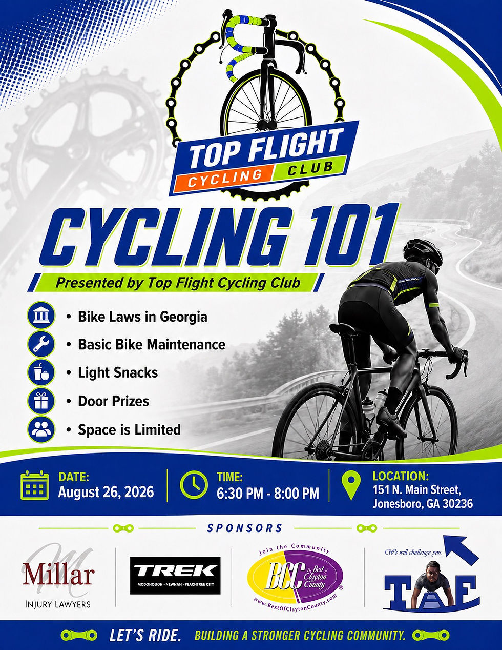 Clayton County Cycling 101 Class Scheduled for August 26 in Jonesboro