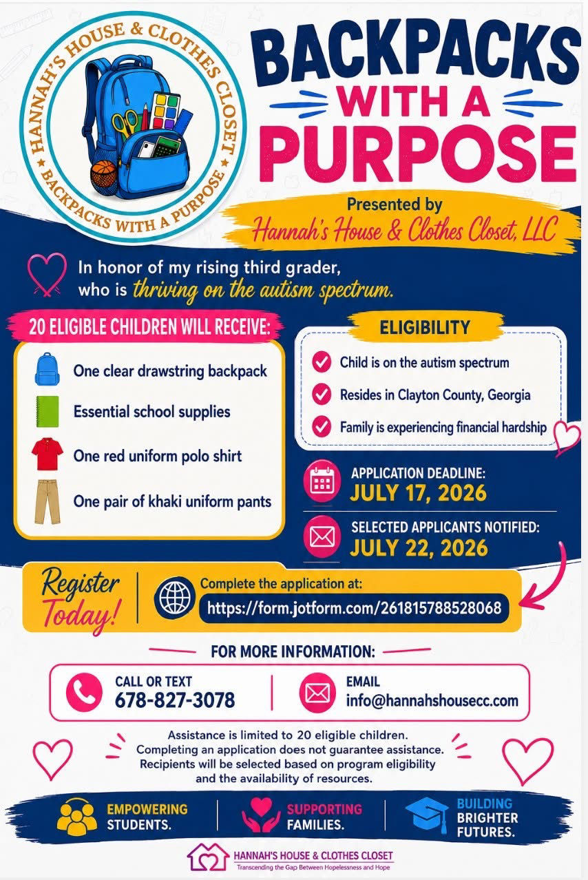 Backpacks With a Purpose Supports Clayton County Children on the Autism Spectrum