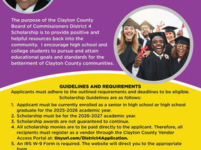 Clayton County District 4 College Scholarship Application Now Open for 2026 Graduates