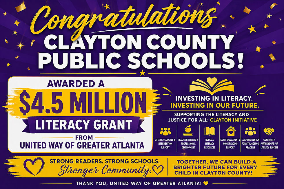 Clayton County Public Schools Awarded $4.5 Million Literacy Grant from United Way of Greater Atlanta