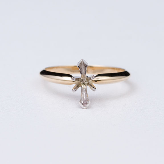 Thumbnail: 14k ring with white gold head GD-0410