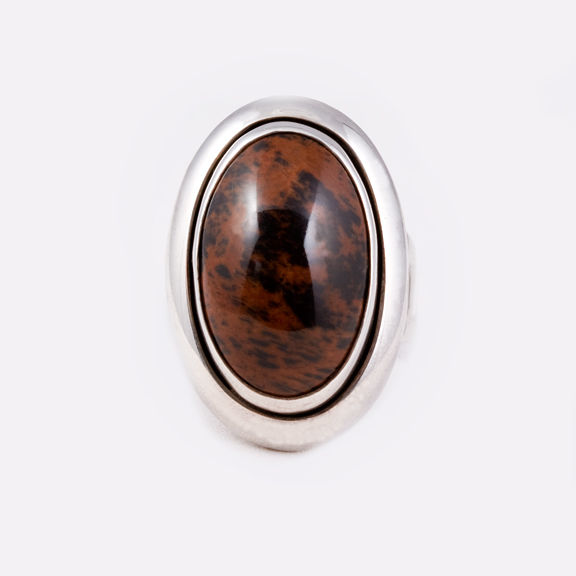 Thumbnail: Carlos Diaz Sterling Silver Brown Agate Ring RG-0247