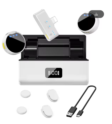 Round Dual-Microphone Outdoor Live Streaming Device